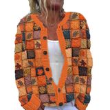 Suéter, Cardigã, Dia De Ação De Graças, Abóbora, Folha De Ácer, Estampa Feminina