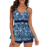Fatos De Banho Tankini Century Star Tummy Control Femininos Azuis Vermelhos