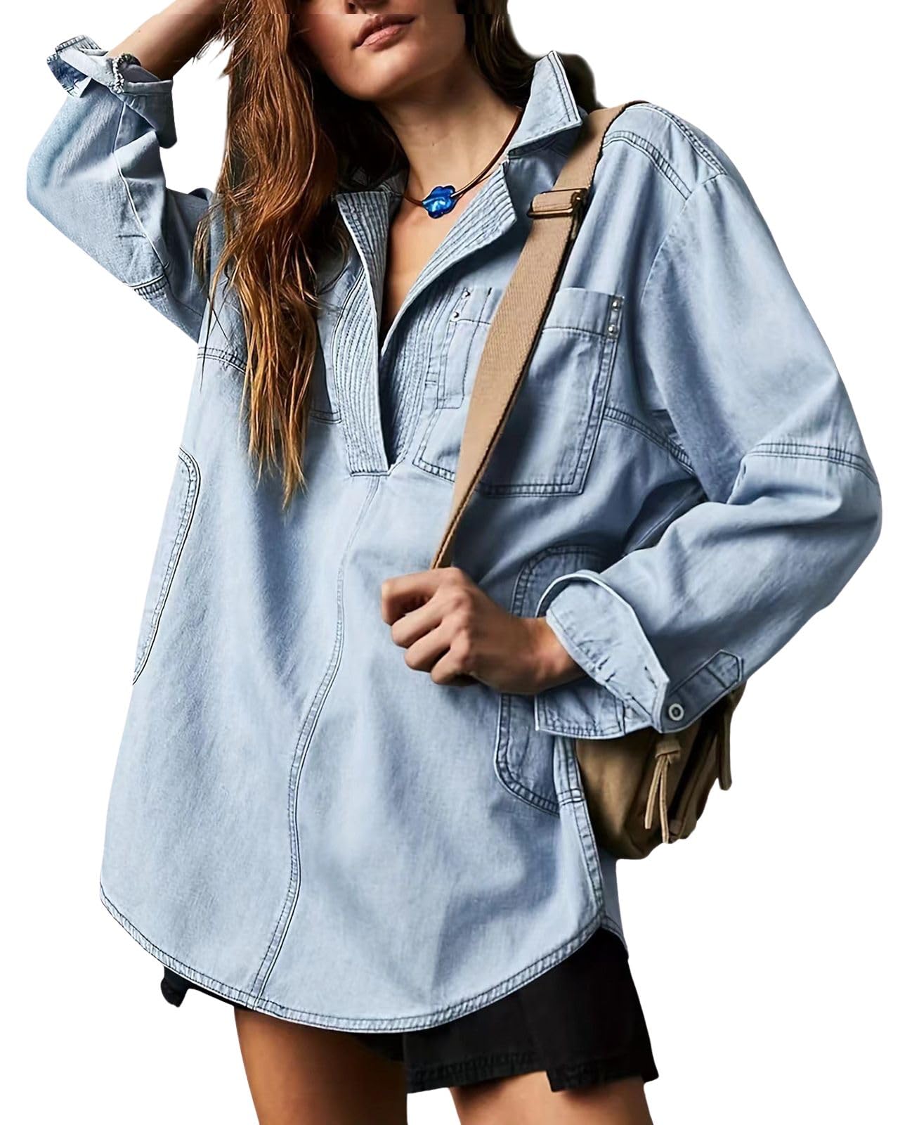 Camiseta Jeans Feminina Top Loveimgs Azul Claro