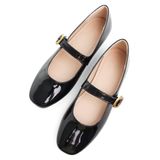 Moda Feminina Mary Jane Flats Tn Tangnest Preta Tamanho 42 (8,5)