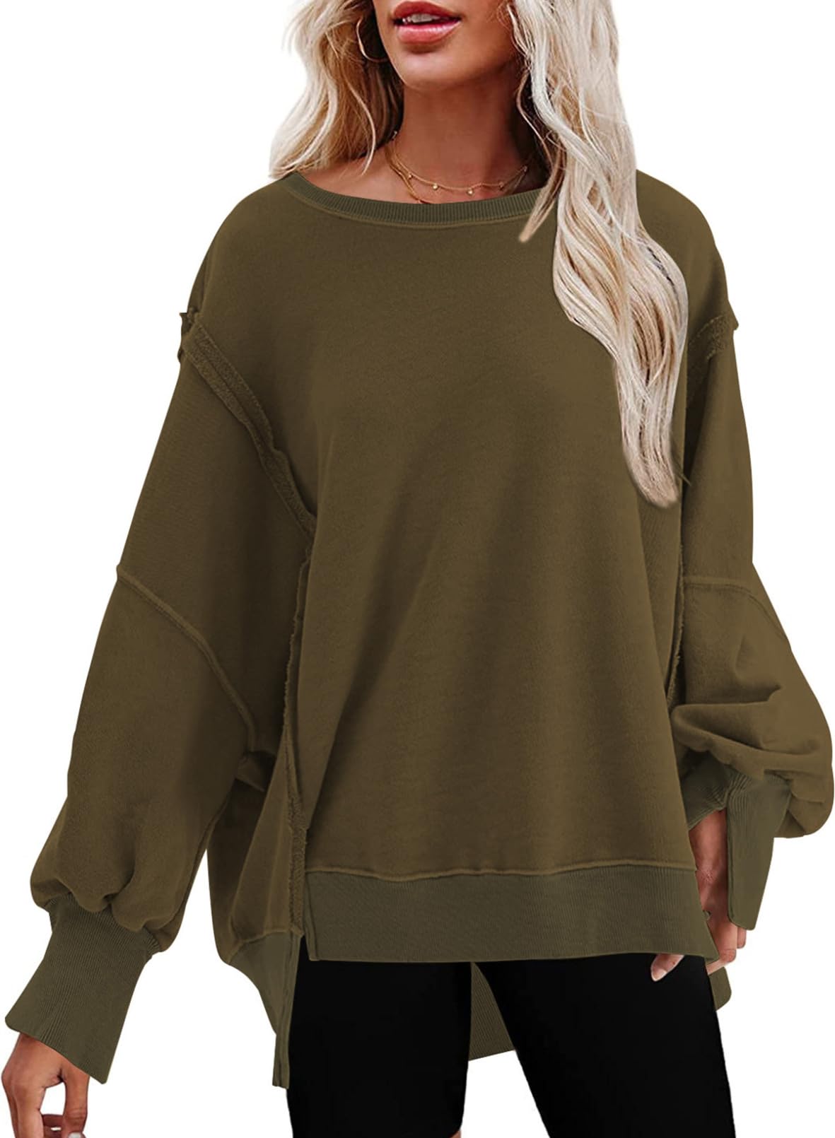 Moletom Shewin Oversized Para Mulheres Marrom Primavera Xxxl