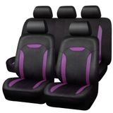 Capas De Assento De Carro Car Pass 3d Air Mesh E Tecido De Couro Preto Roxo