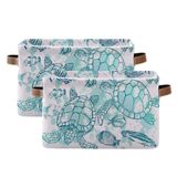 Cesta De Armazenamento Auuxva Tropical Ocean Sea Turtle Fish 38x28x24cm