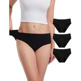 Roupa Íntima Feminina Feminina Eco Period Heavy Flow Preta, Pacote Com 3