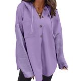 Jaqueta Com Capuz Shewin, Moletom Feminino De Grandes Dimensões, Roxo, Xl