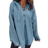 Jaqueta Com Capuz Shewin, Moletom Feminino Grande, Azul S