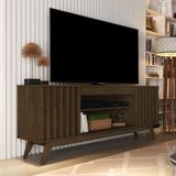 Rack Para Tv Até 60 Polegadas Retrô Ripado Malibu Wood Giga Móveis Cedro