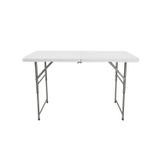 Mesa Dobrável 122cm 4 Lugares Portátil Polietileno Cusco Fratini Branca