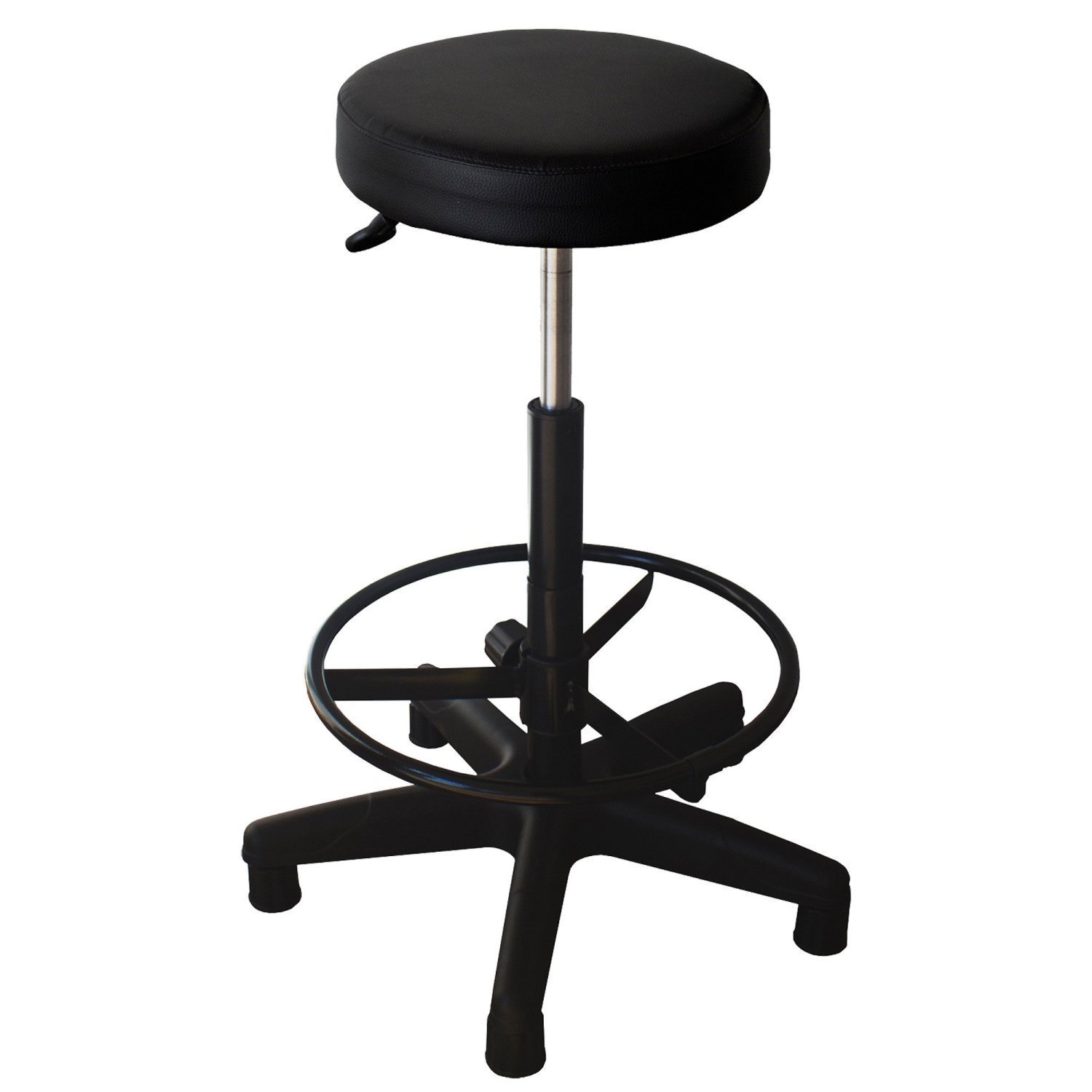 Cadeira Escritório Caixa Operadora Sem Encosto Metal Wood Design Couro Preto