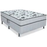 Cama Conjugada Casal Spring Ortobom 138x188x43cm Branco/preto