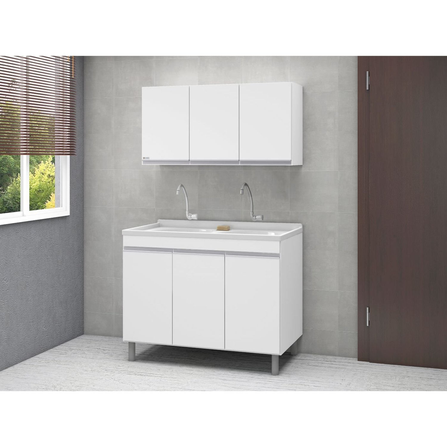 Armário Multiuso Aéreo 3 Portas 1 Prateleira Aj Rorato Branco