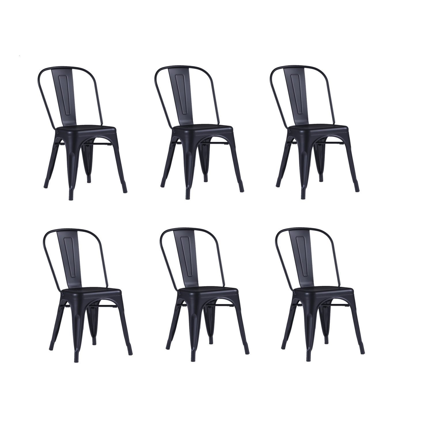 Conjunto 6 Cadeiras Iron Fosca Rivatti Móveis Preto