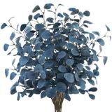 Folhas Artificiais De Eucalipto, Caules, Tepaler, 16 Unidades, 85 Cm, Azul
