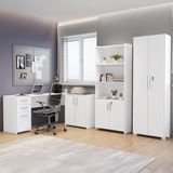 Conjunto Home Office 3 Peças 1 Mesa Em L 2 Gavetas 3 Portas 2 Armários Espresso Móveis