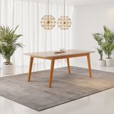 Mesa Retangular 6 Lugares Elegance Candian 1,80 X 0,90 Jcm Móveis Cinamomo/off
