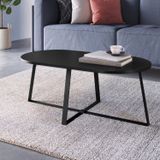 Mesa De Centro Industrial Artesano Preto