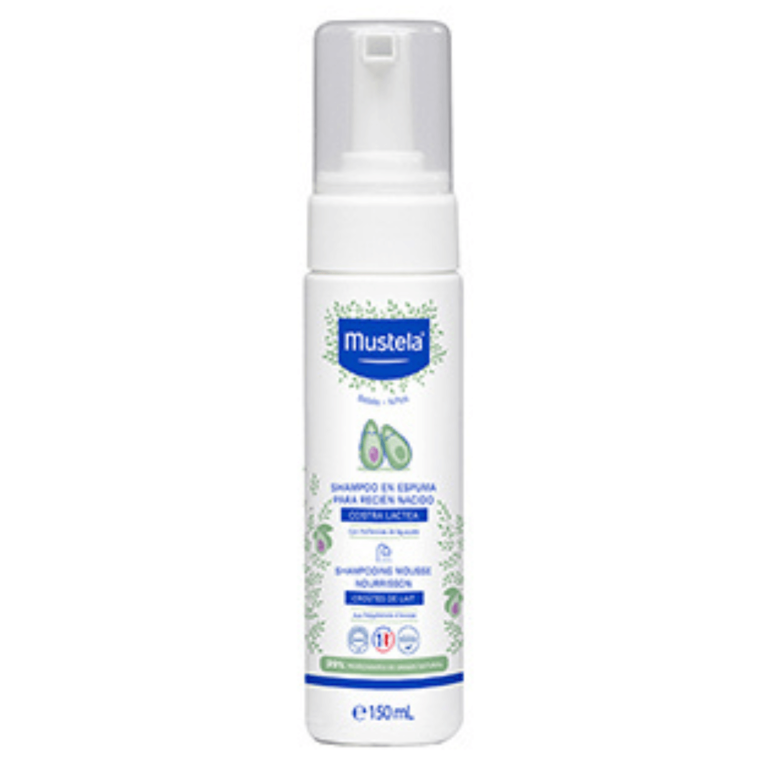 Shampoo De Espuma Mustela Para Recém-nascidos Com Extratos De Coco 150ml