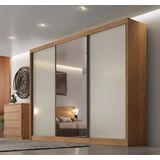 Guarda Roupa Casal Com Espelho 3 Portas 6 Gavetas Soberano Novo Horizonte Cumaru Fendi