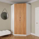 Guarda Roupa De Canto Closet Modular Com 6 Prateleiras Hera Cabecasa Madeiramadeira Branco Geada/louro