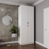 Guarda Roupa Modulado 2 Portas Com Cabideiro E 2 Gavetas Hera Cabecasa Madeiramadeira Branco Geada