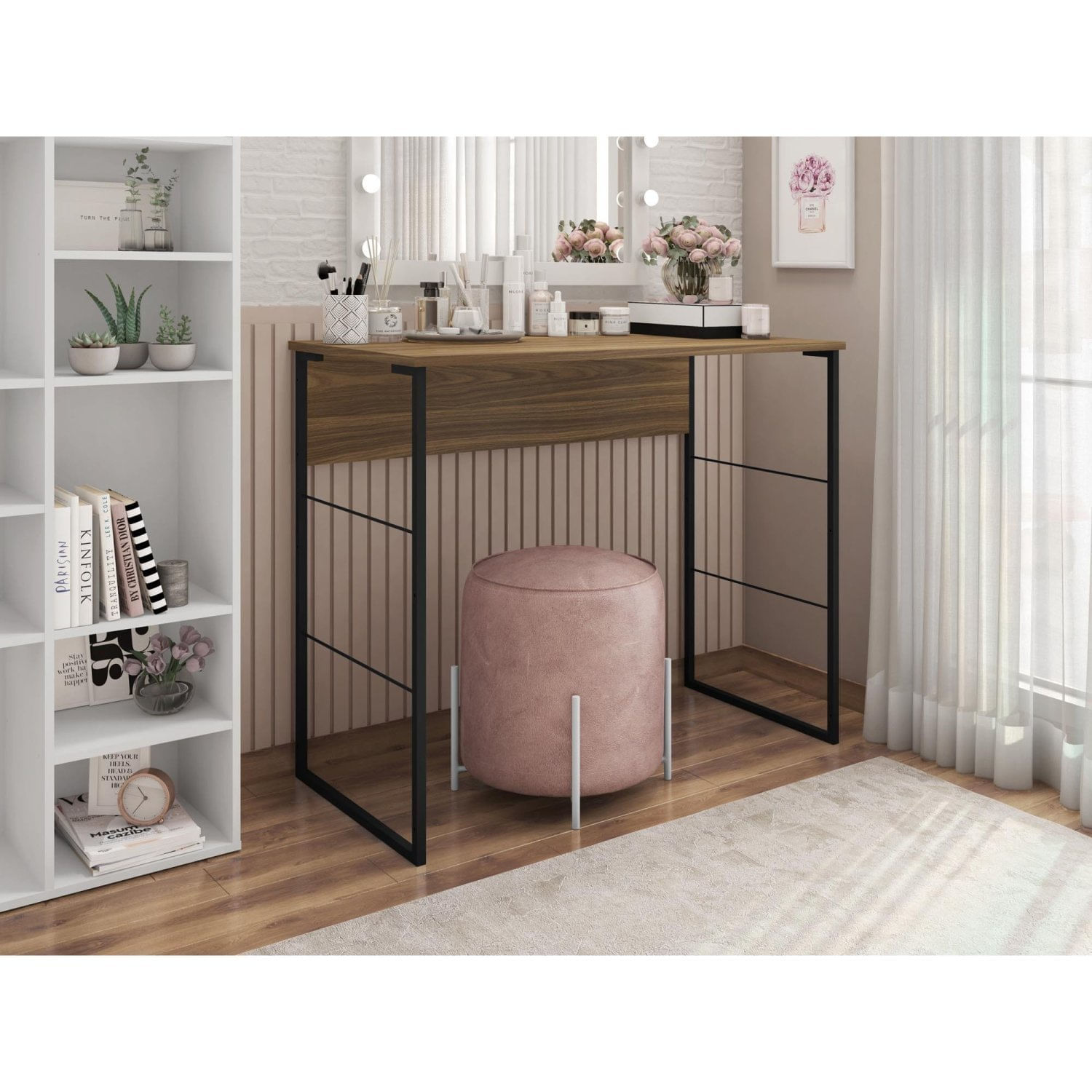 Penteadeira Industrial 90,6cm Steel Caemmun Preto/mel