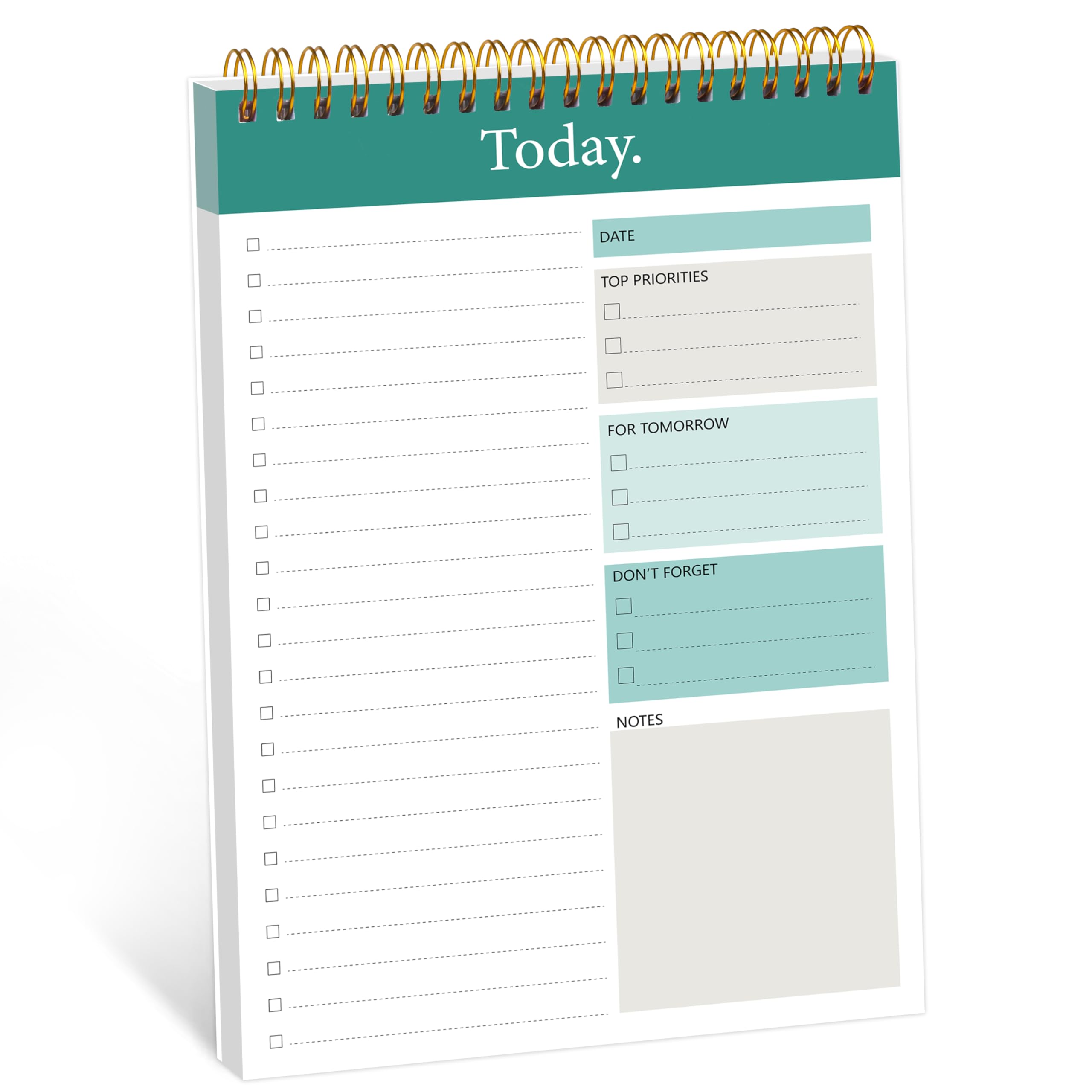 Bloco De Notas Daily Planner Goldpei To Do List 6,5x9,8 Polegadas (52 Folhas)