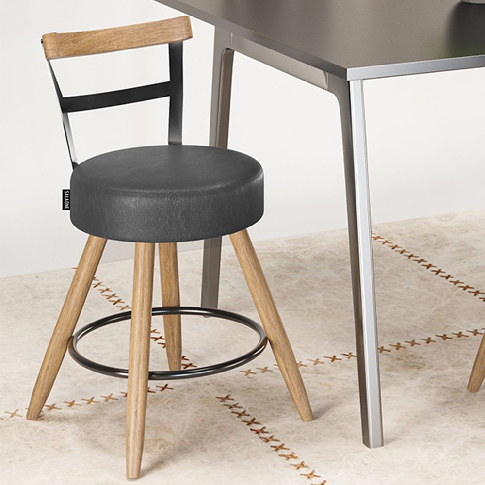 Cadeira Couro Sintético Moscou Salaone Preto/marrom