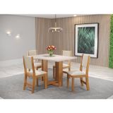 Conjunto Sala De Jantar Mesa Romantic Com 4 Cadeiras Sol Viero Mel/blonde/bege