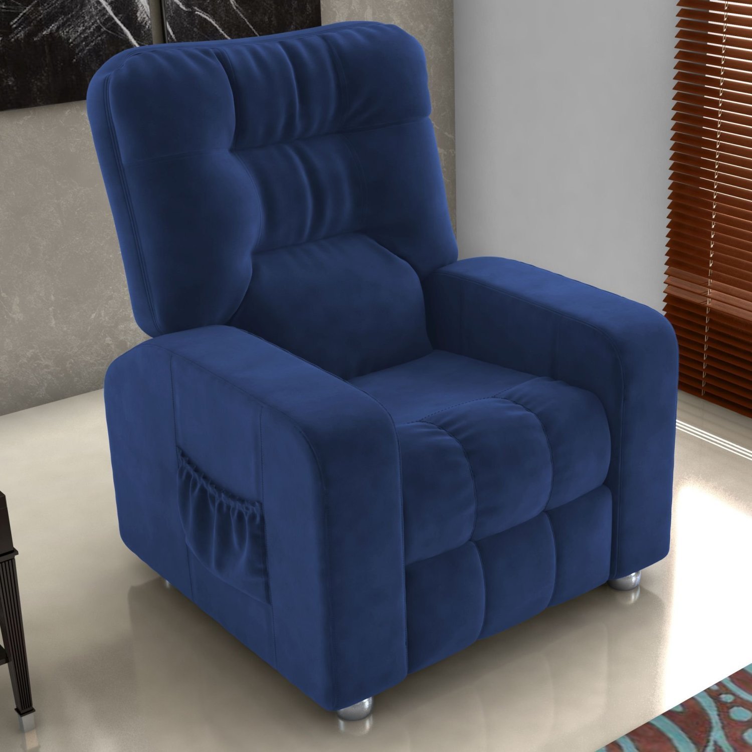 Poltrona Do Papai Reclinável Azera Matrix Azul