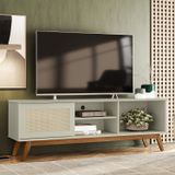 Rack Retrô Para Tv Até 60 Polegadas 1 Porta Panama Olivar Móveis Off White