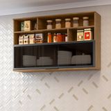 Armário Aéreo 1 Porta Basculante Porta Temperos Toscana Espresso Móveis Freijó