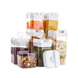 Kit Com 7 Potes Herméticos Multiuso Alimentos E Mantimentos