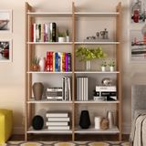 Estante Para Livros Haia 1,85x1,28m Yescasa Amêndoa/branco