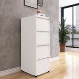 Gaveteiro Arquivo De Aço 4 Gavetas Of04rptcm Pandin Móveis Branco