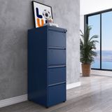 Gaveteiro Arquivo De Aço 4 Gavetas Of04sltcm Pandin Móveis Azul Del Rey