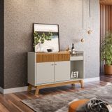 Buffet 2 Portas 1 Gaveta 1 Nicho 133cm Lucca Linea Brasil Nature/off White