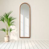 Espelho Oval De Base Reta Com Moldura Magnólia 160cmx49cm Cabecasa Madeiramadeira Caiena