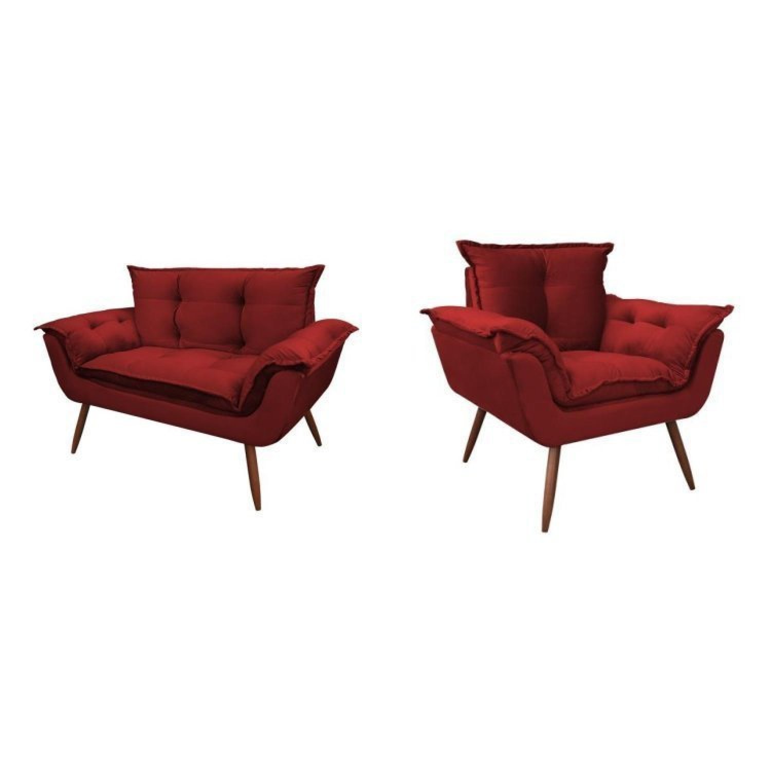 Conjunto Poltrona E Namoradeira Opala Veludo Rr Divano