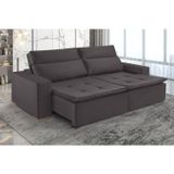 Sofá Retrátil E Reclinável 3 Lugares 190cm Veneza Vicam Estofados Marrom