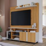 Estante Home Para Tv Até 55 Polegadas 2 Portas Valência Permobili Nature/off White