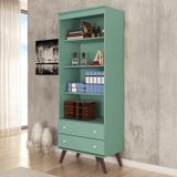 Estante Para Livros 2 Gavetas 3 Prateleiras Esm 216 Retrô Movelbento Oliva