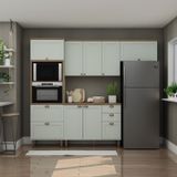 Cozinha Completa Americana 4 Peças Com 4 Gavetas Portas Provençais Verde Mint
