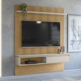 Painel Home Samambaia Para Tv Até 65 Polegadas Sem Kit Led Cabecasa Madeiramadeira Carvalho/off White