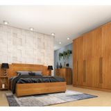 Quarto Casal Completo Guarda Roupa 6 Portas Com Cômoda Cama E Cabeceira Tcil Móveis Cinamomo