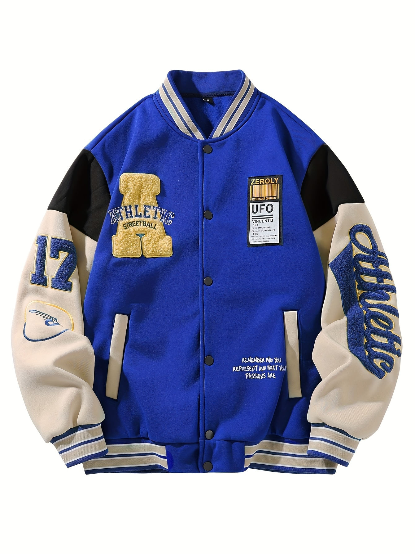 Jaqueta Varsity Masculina Com Bordado Lavvel Azul Gg