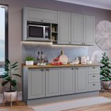 Cozinha Compacta 5 Peças Com Balcão Para Cooktop Cinza/nature