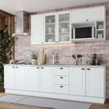Cozinha Completa 6 Peças Com Aéreo Microondas Emily Espresso Móveis Branco Hp/calcare