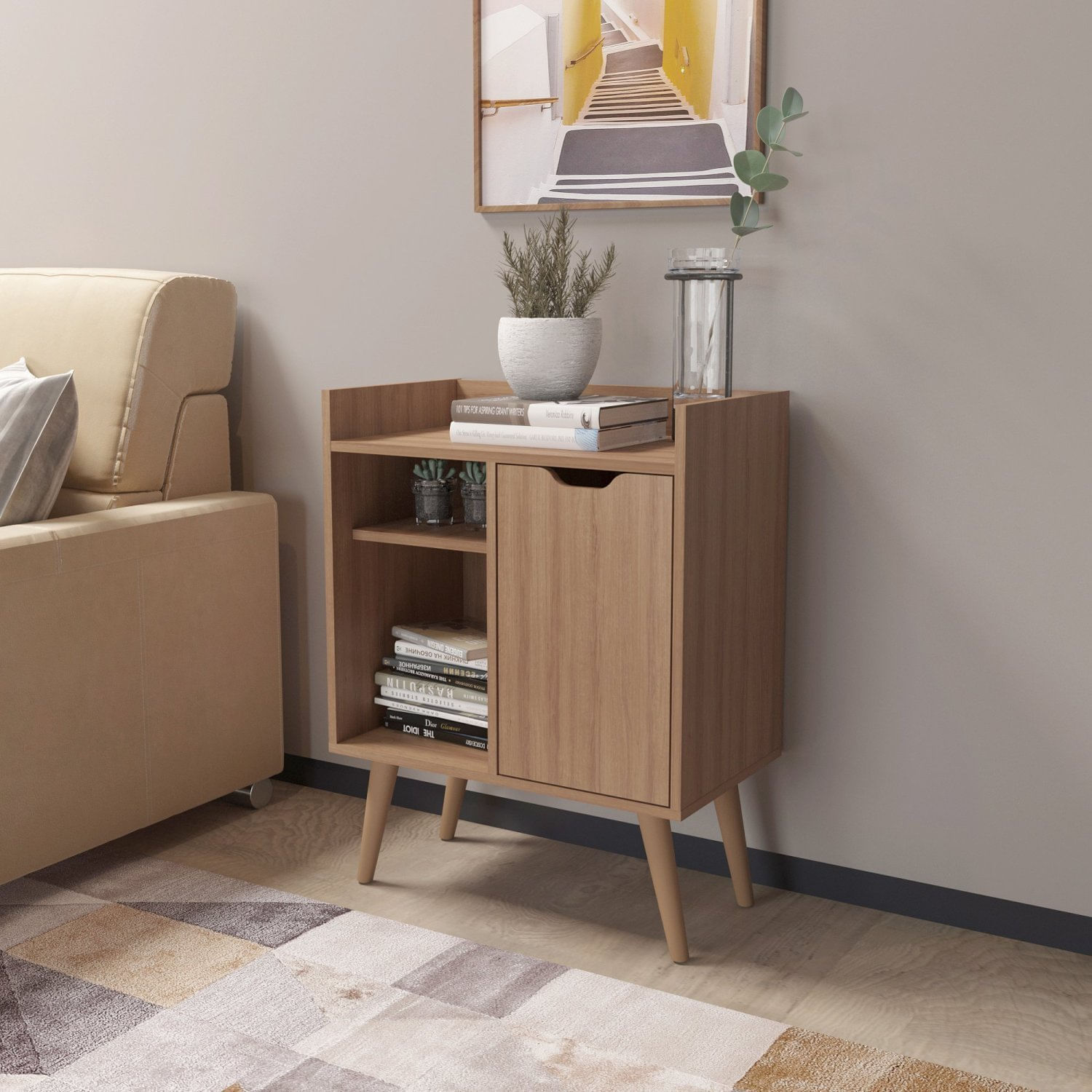 Aparador Balcão Mesa Para Café/bar Multifuncional Amêndoa