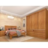 Quarto Completo Roupeiro 3 Portas Cama Casal E Mesa De Cabeceira Chicago Tcil Móveis Cinamomo