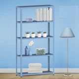 Estante Para Livros Com Estrutura Metálica 5 Prateleiras Azul Dali
